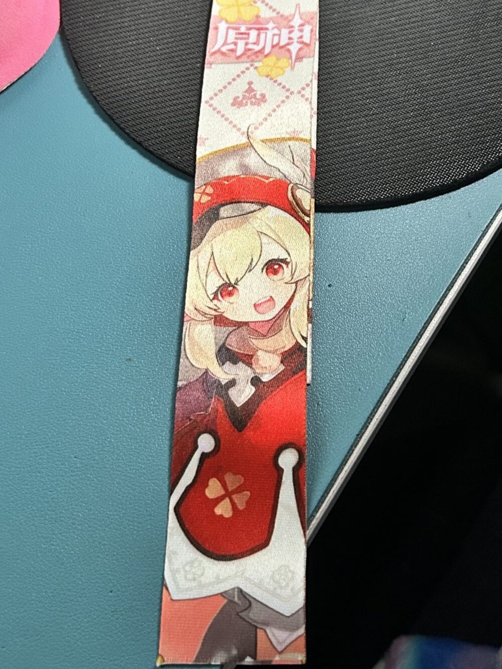 Genshin Impact Klee Fabric Wristlet Lanyard Keychain with Jingle Bell